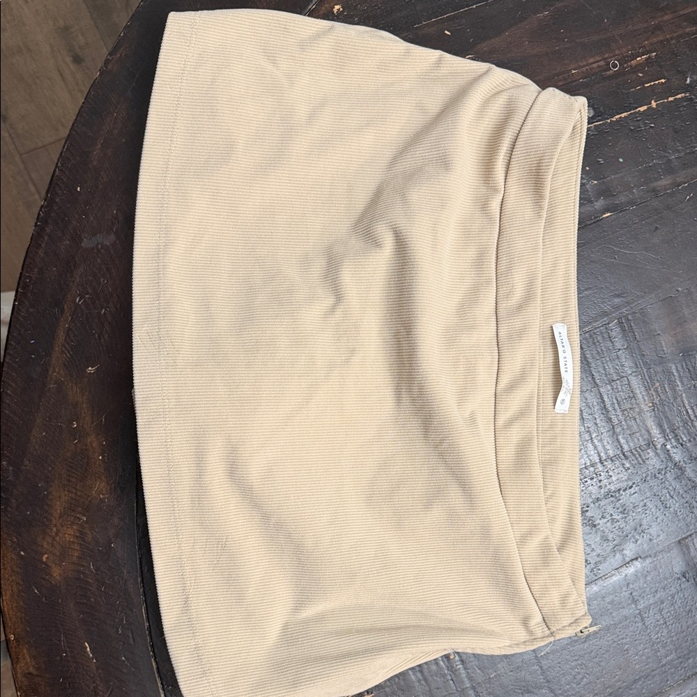 Altar'd State Cream Ribbed Mini Skirt